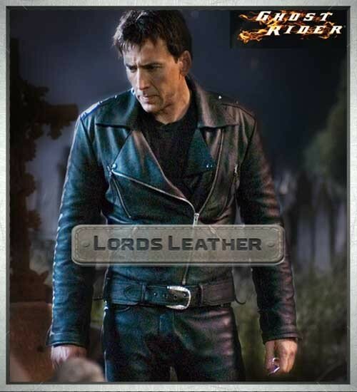 Ghost Rider Movie leather jacket, Johnny Blaze Leather Jacket, ghost rider replica jacket, leather biker jacket, motorcycle leather jackets, custom leather biker jackets, custom leather motorcycle jackets, sport motorcycle jackets, leather cruiser jackets
